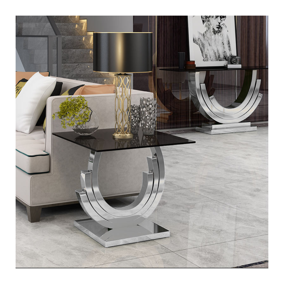 Horseshoe Arc Side Table